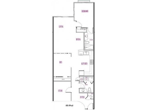 A floor plan of a house with labeled rooms such as "DINING", "KITCHEN", and "BATHROOM".